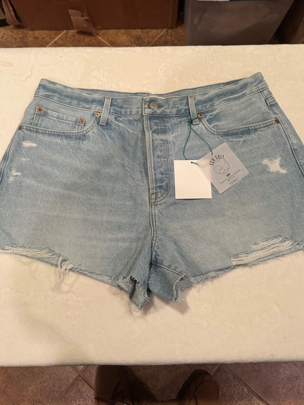 NWT Pistola Nova High-Rise Cut Off Denim Shorts 33